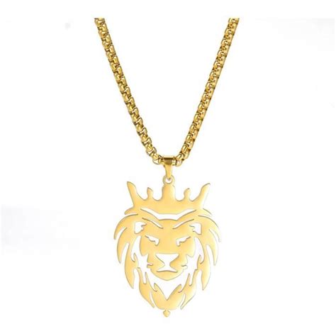 Amaxer Amoureux Des Animaux Roi Lion Couronn T Te De Lion Collier Hip