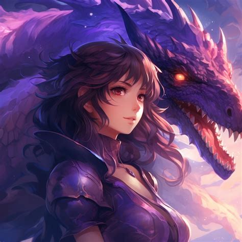 Premium AI Image | Anime girl with dragon HD 8K wallpaper Stock ...