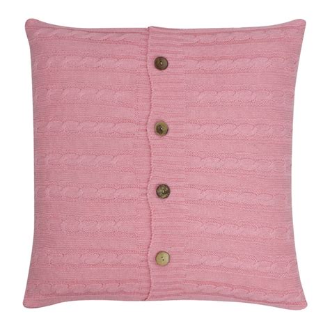 Pink Knitted Cushion Cover 50cm X 50cm