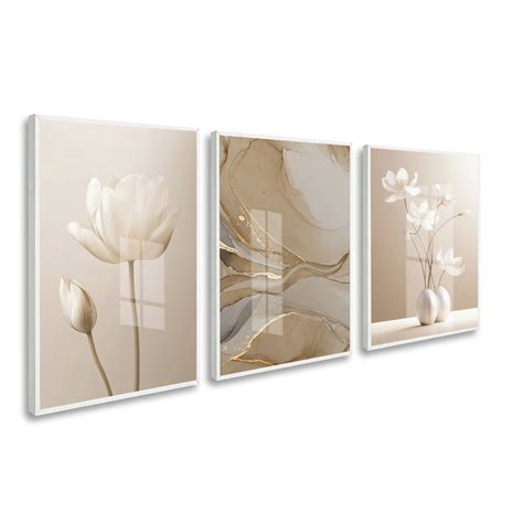Quadro Decorativo Flores Nude Abstrato Moldura E Vidro Elo