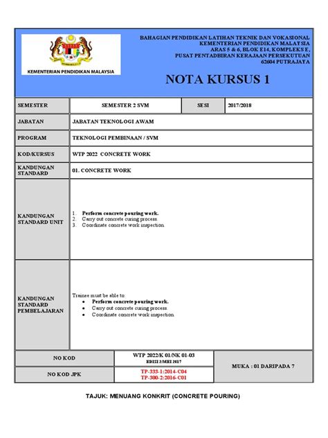 Nota Kursus 1 Pdf