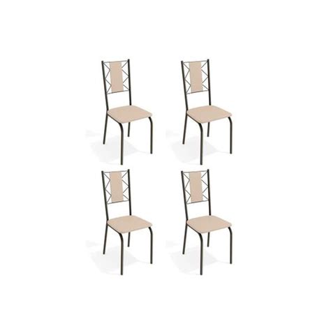 Cadeira Sala de Jantar Lisboa C Kit Un Bronze Courano Nude Kappesberg Móveis de