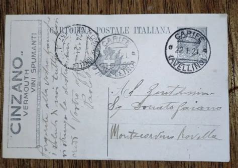 Cartolina Intero Postale Regno Cent Cinzano Vermouth Vini Spumanti