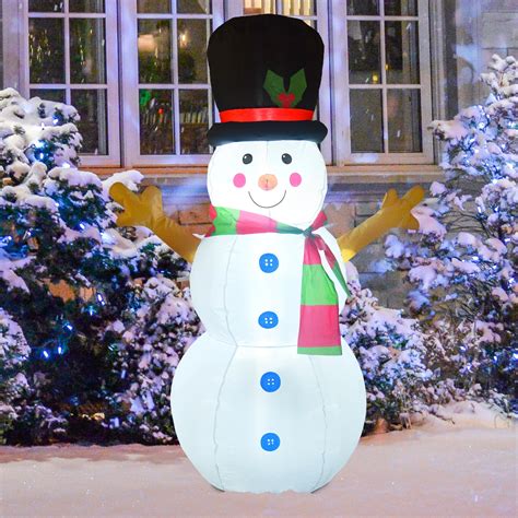 Goosh 4 Ft Christmas Inflatables Snowman Outdoor Decorations Blow Up