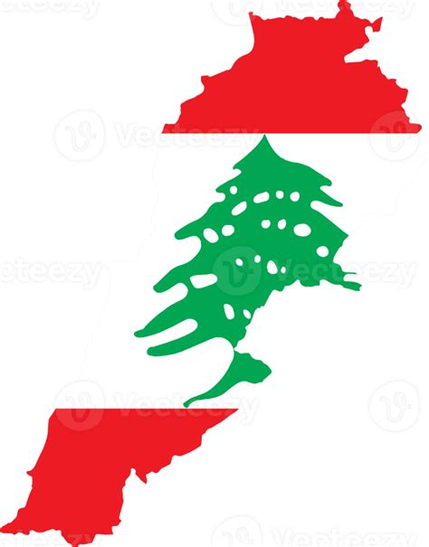 Lebanon flag on map on transparent background or png 27942724 PNG