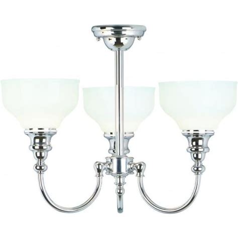 Elstead Lighting Bath Cd3 Cheadle Bathroom Chrome 3 Light Ceiling Fitting With Opal Glass