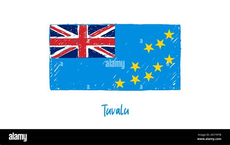 Tuvalu Flag Pencil Color Sketch Illustration Vector Stock Vector Image