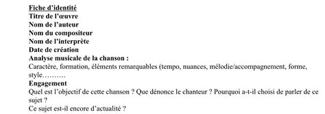 Bonjour je suis en troisième et je dois faire une analyse musicale de