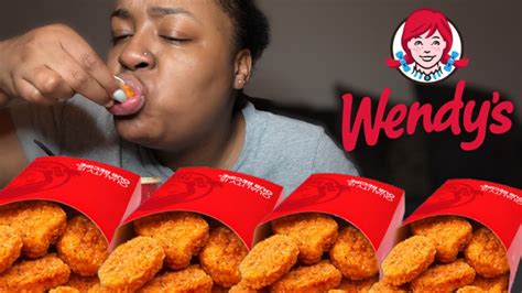 Wendys Spicy Chicken Nuggets Mukbang Big Bites Youtube