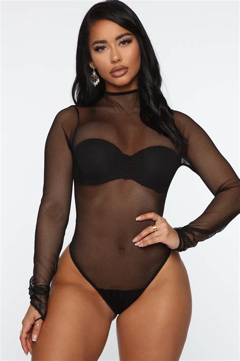 Bait Fishnet Bodysuit Black Fashion Nova Bodysuits Fashion Nova