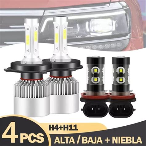 Kit Faros Led Lm Luz Alta Y Baja Niebla Para Volkswagen Meses Sin