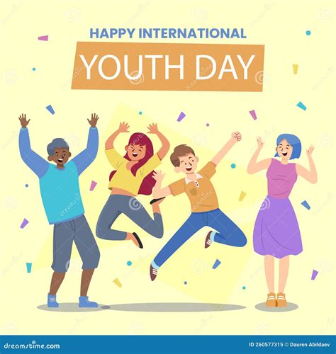 Flat Illustration For International Youth Day Vector Illustration