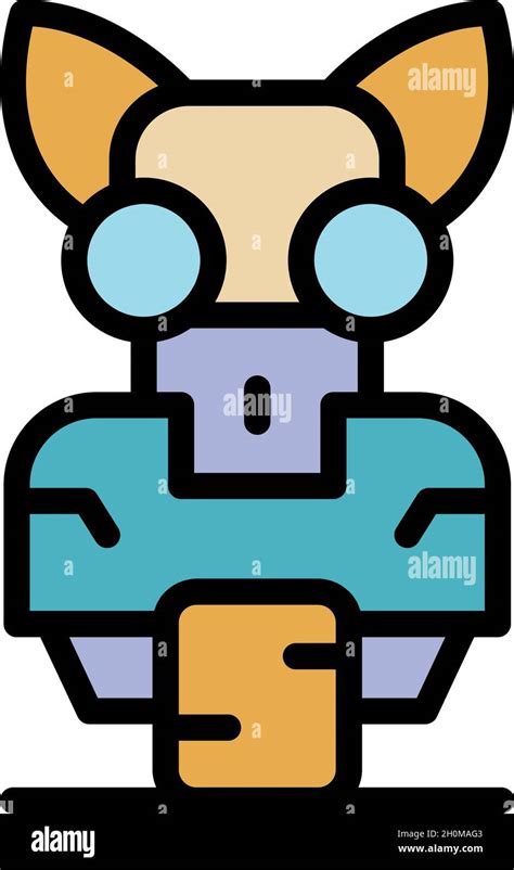 Cat Robot Icon Outline Cat Robot Vector Icon Color Flat Isolated Stock