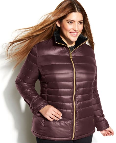 Lyst Calvin Klein Plus Size Quilted Packable Down Puffer Coat In Purple