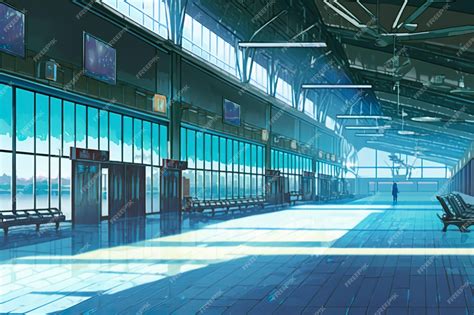 Premium Photo Anime Style Airport