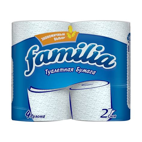 Туалетная бумага FAMILIA Экономичный выбор 2 слоя, 4 рулона 1015031312 ...