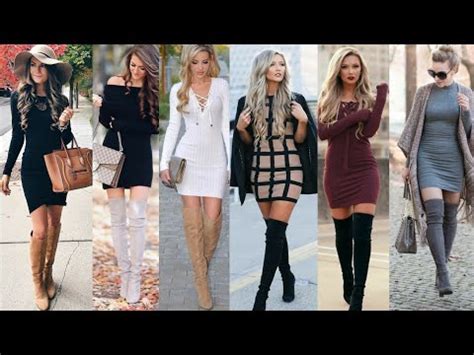 Como Llevar Vestidos Con Botas Altas Looks Perfecto Oto O Invierno