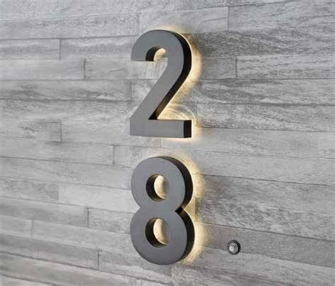 Modern 6" Backlit Led House Numbers, Taymor