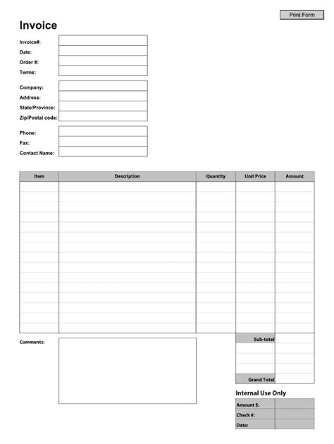 Blank Invoice Template Fill Online Printable Fillable Blank Pdffiller