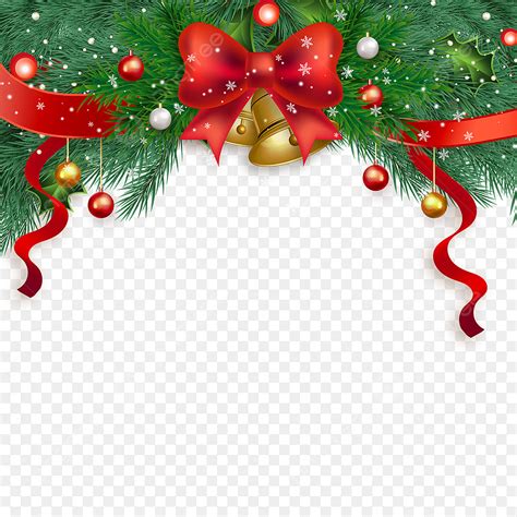 Christmas Pine Branch Png Image Christmas Pine Branches Bow Border