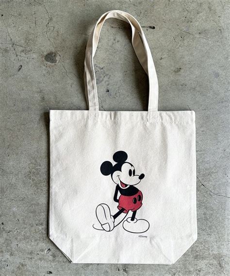 【キャラチョイ】disney ディズニー ミッキーマウス オールドミッキー トートバッグ ナチュラル（トートバッグ）｜common Ware