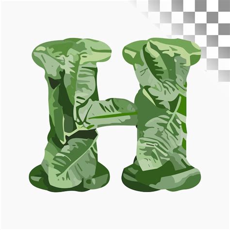 Dise O De Letras H Fuente Elegante Hoja De Higo Alfabeto Vector Premium