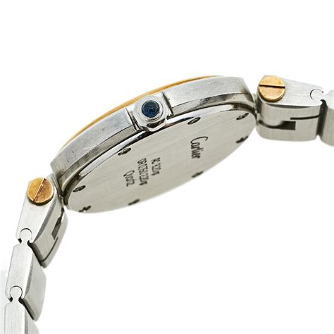 Cartier White K Yellow Gold Stainless Steel Santos Ronde