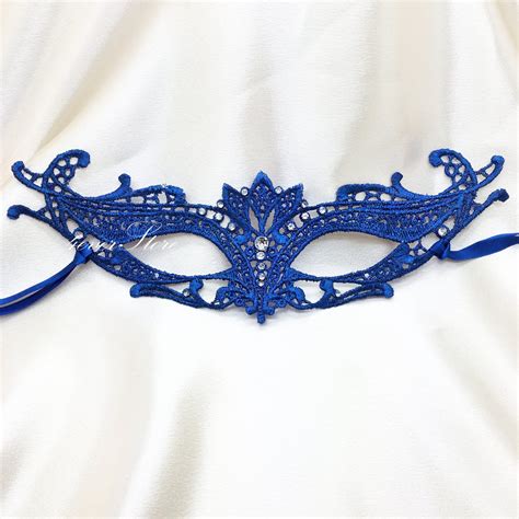 Royal Blue Venetian Masquerade Mask Intricate Lace Mask Etsy