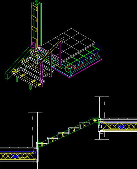 Planos De Escalera De Madera En Dwg Autocad Detalles Constructivos