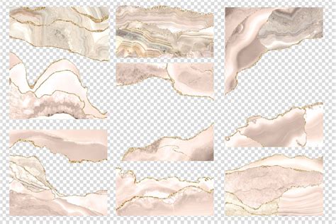 Ivory And Gold Agate Borders Digital Watercolor Cream Geode Etsy