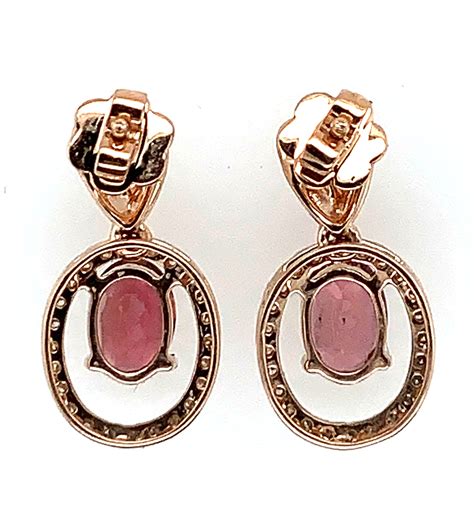 Jewelry 1 64Carat Pink Tourmaline And Diamond Earring In 14k Rose Gold