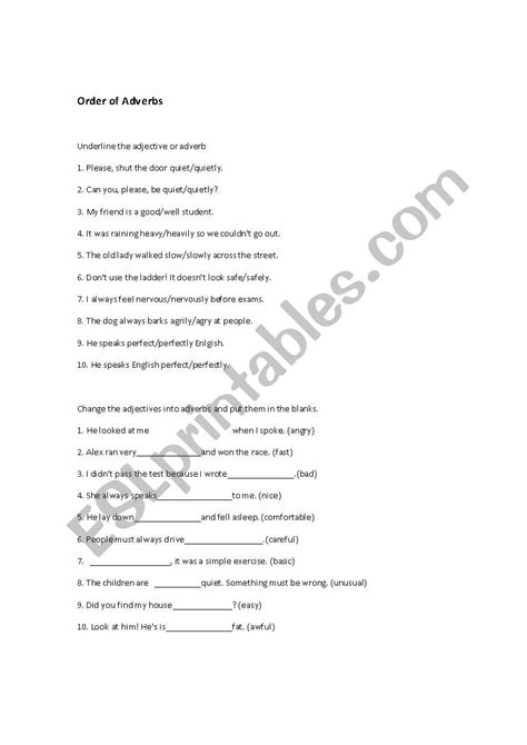 Order Of Adverbs ESL Worksheet By Konstantina B