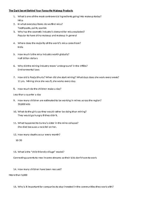 The Dark Secret Behind Your Favorite Makeup Products Questions - The