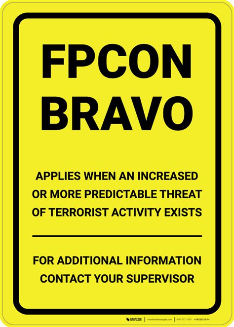 FPCON BRAVO - Wall Sign | Creative Safety Supply