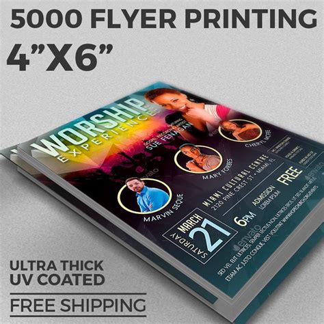 Details About 5000 Flyer Printing Custom 4x6 1 Or 2 Sides 16pt