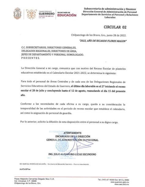 Secretaría De Educación Guerrero On Twitter 📣circular02 Periodo De