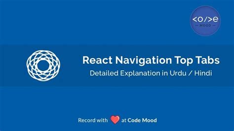 Getting Started Top Tabs React Navigation V In React Native Hindi