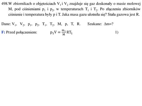 W Zbiornikach O Obj To Ciach V I V Znajduje Si Gaz Doskona Y O