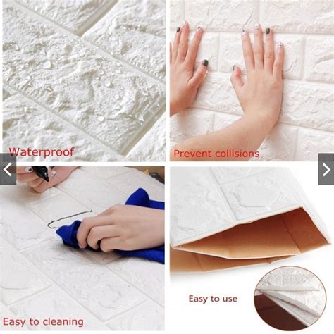 X D Wallpaper Brick Wall Stickers Pe Foam Waterproof Self Adhesive