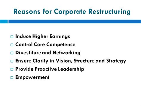 Corporate Restructuring Meaning Types Honable