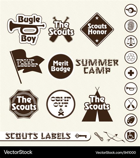 Boy Scouts Labels Royalty Free Vector Image Vectorstock