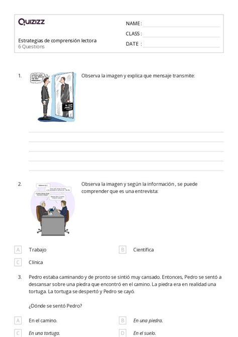 50 Estrategias De Comprensión Lectora Hojas De Trabajo Para Grado 7 En
