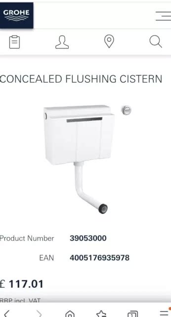 GROHE CONCEALED HIDDEN Flushing Toilet Cistern WC White 39053000