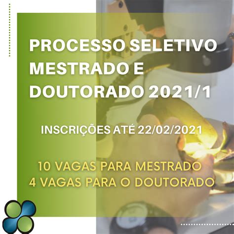 Abertas Inscri Es Para Novo Processo Seletivo De Mestrado E Doutorado