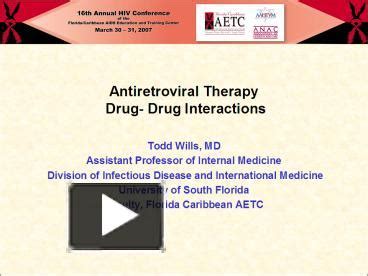 PPT Antiretroviral Therapy Drug Drug Interactions PowerPoint