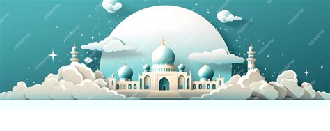 Premium AI Image | Islamic mosque background copy space for banner