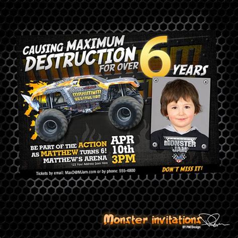 Monster Jam Birthday Invitations 30720 Hot Sex Picture