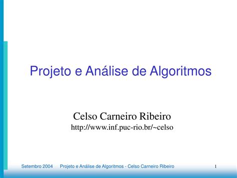 Ppt Projeto E An Lise De Algoritmos Powerpoint Presentation Free