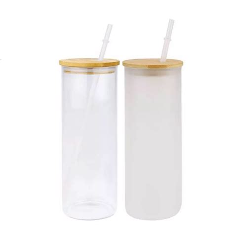 25 Oz Sublimation Skinny Glass Tumbler W Bamboo Lid Straw Olivia Nyx