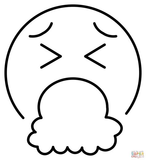 Face Vomiting Emoji coloring page | Free Printable Coloring Pages